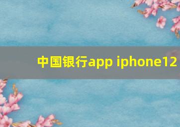 中国银行app iphone12